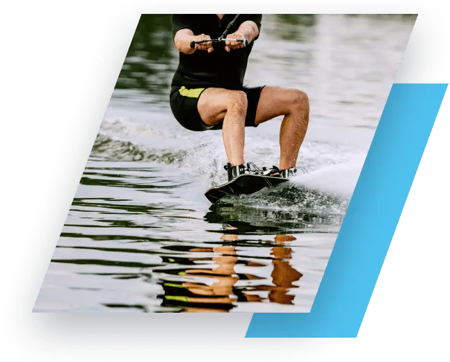 Person water boarding