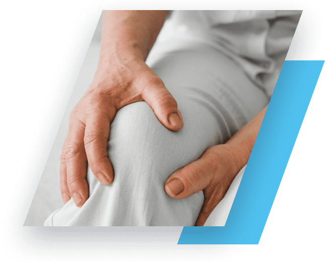 Person holding their knee