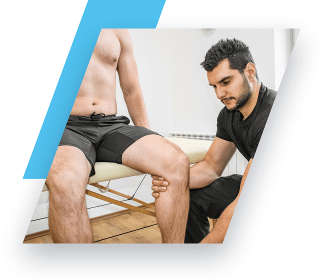 Person checking someones knee