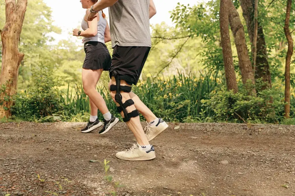 jogging wearing Ascender brace