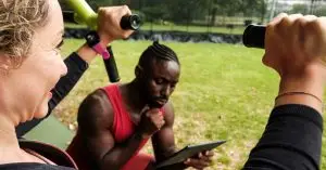 woman doing cross training