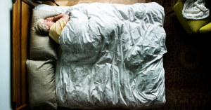 woman sleeping in bed