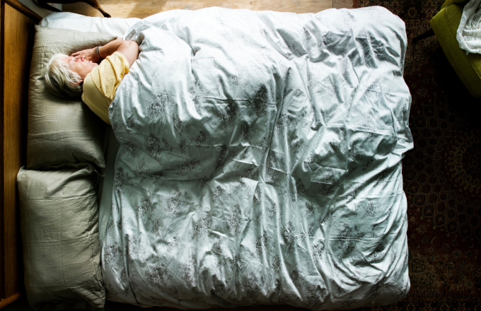 woman sleeping in bed